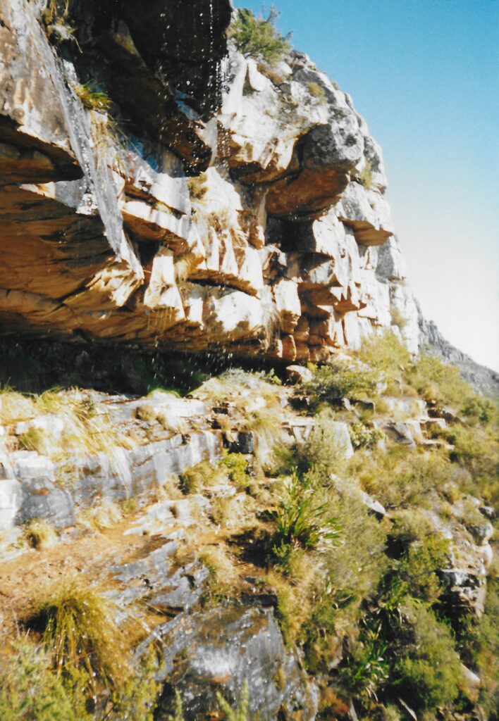 Waterfall on the side of Table Mountain