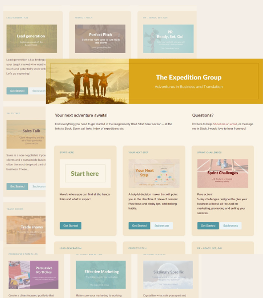 A screenshot showing some of the training inside the expedition group